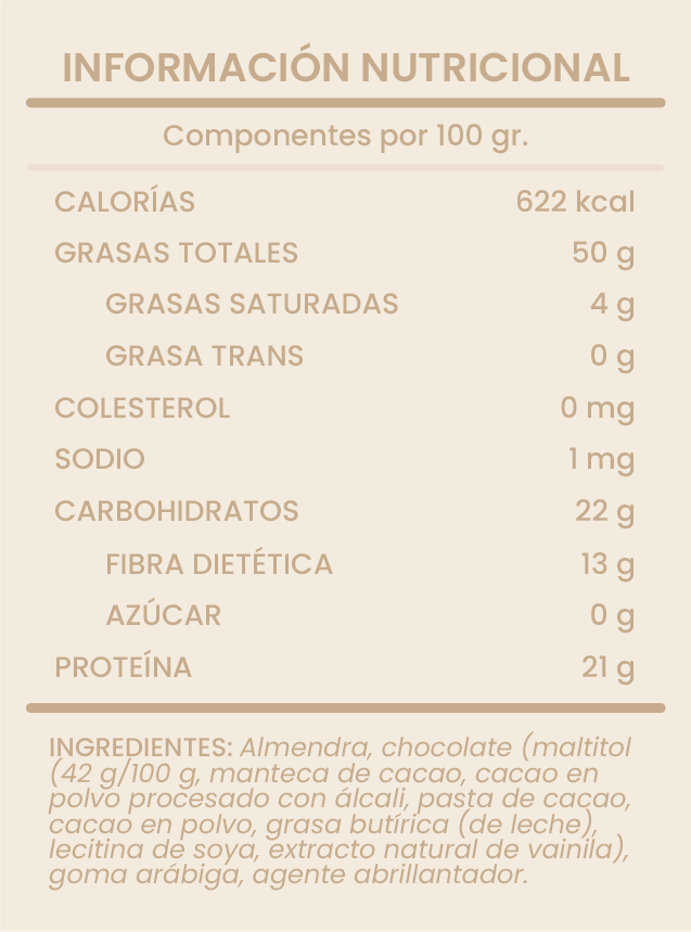 ALMENDRA CON CHOCOLATE SIN AZÚCAR