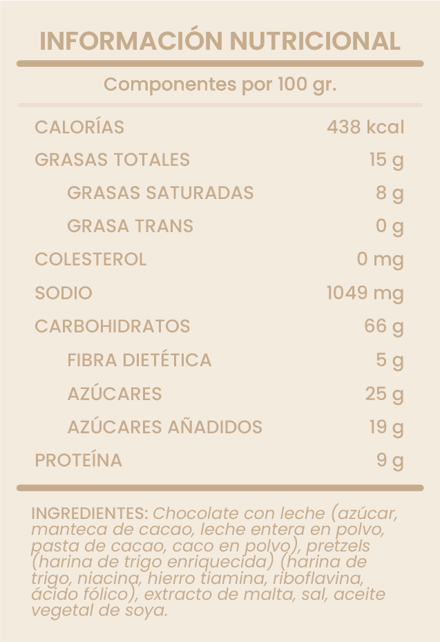 PRETZEL CON CHOCOLATE SIN AZÚCAR