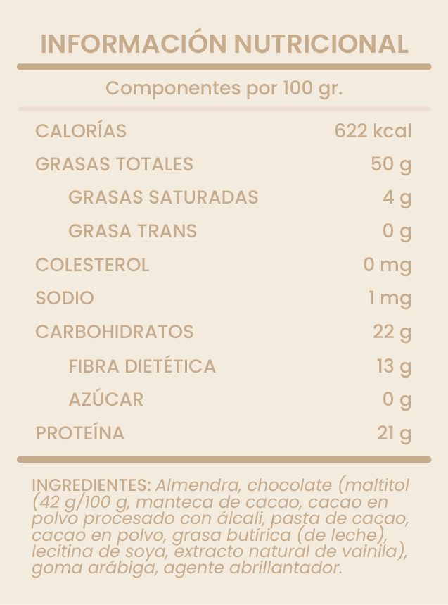 ALMENDRA CON CHOCOLATE SIN AZÚCAR